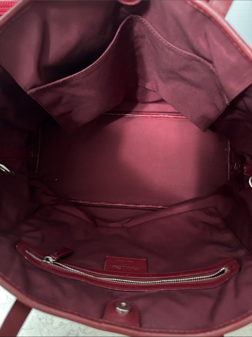 Dior Burgundy Quilted Tote with Signature Charms - Picture 10 of 13